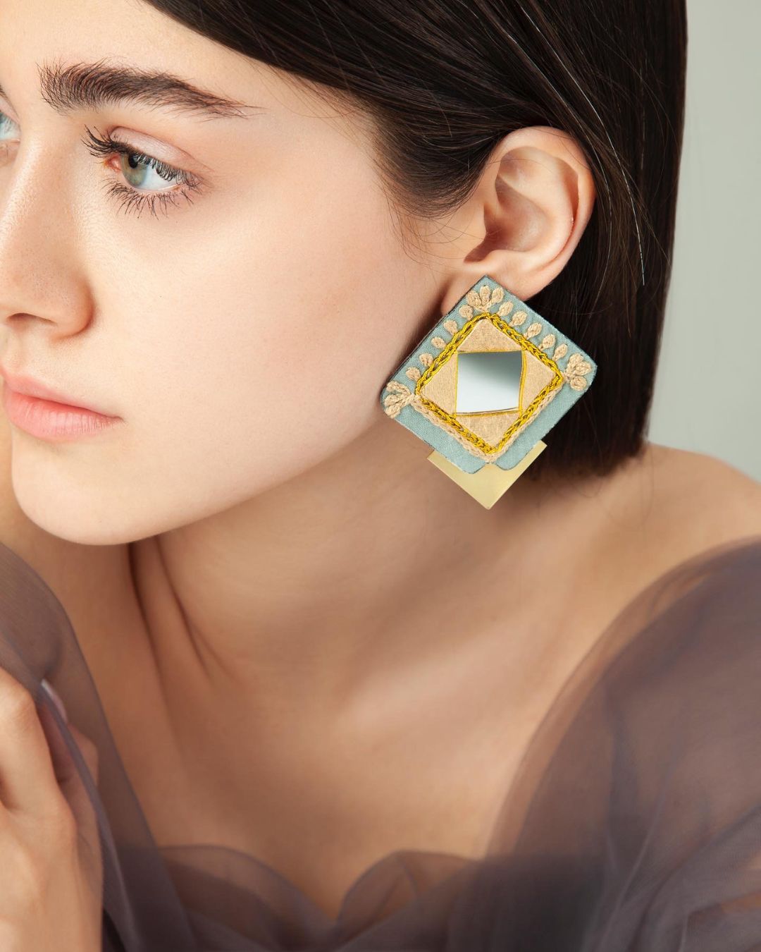 Zarmehr Hand-Embroidered Statement Earrings