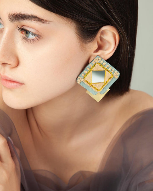 Zarmehr Hand-Embroidered Statement Earrings