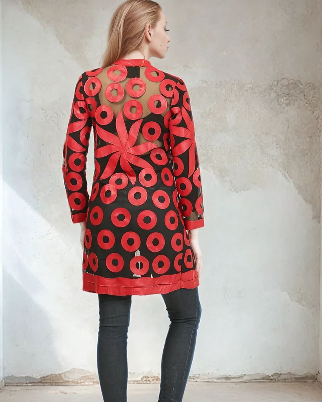 Solaire-Z Leather Mesh Coat