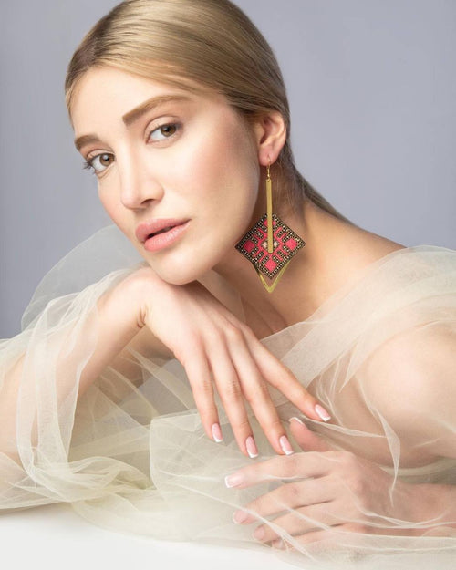 Farahnaaz Hand-Embroidered Statement Earrings