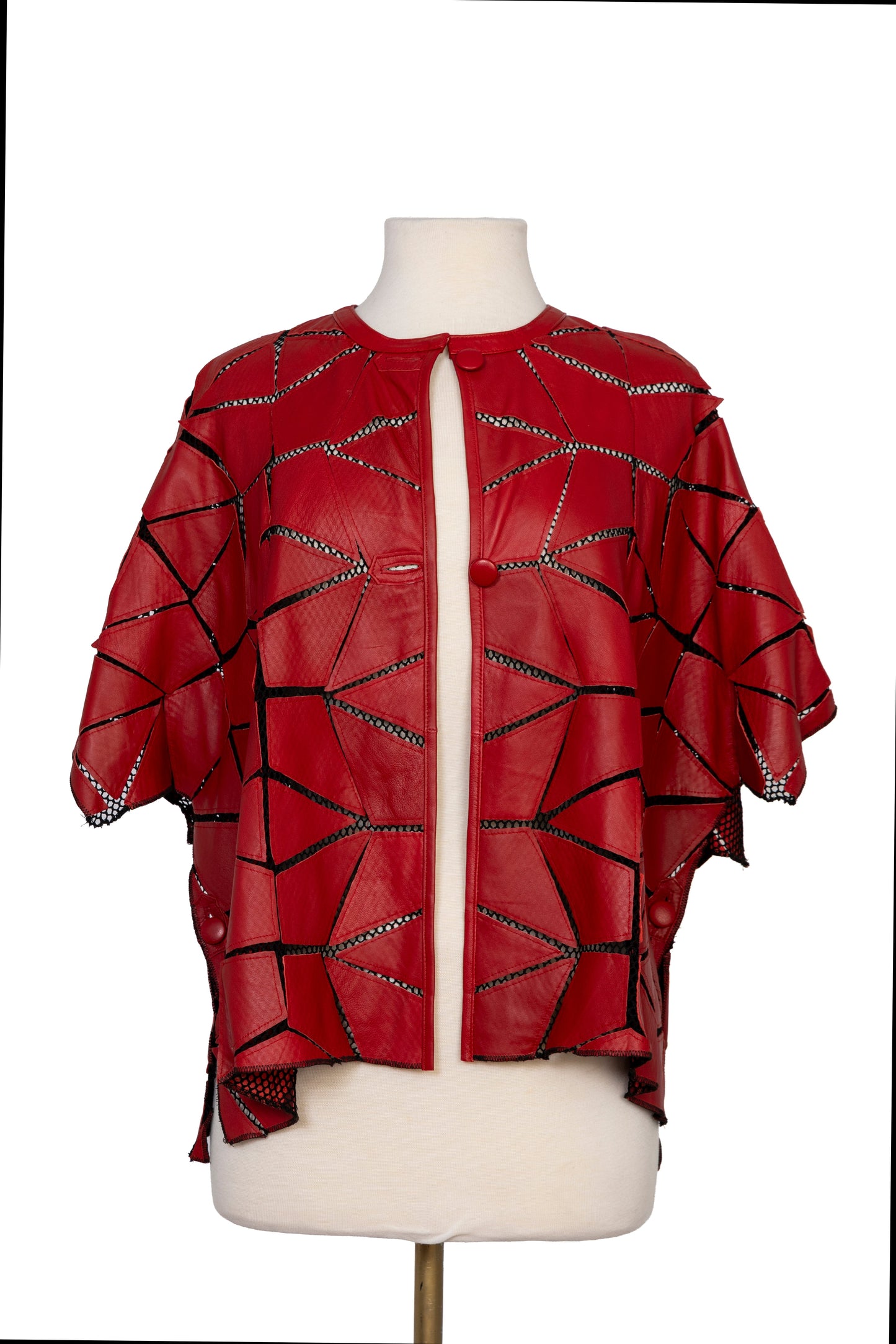 Haurra Leather Mesh Bolero Jacket