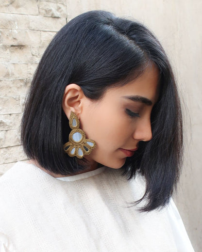 Chelcheraq Mirror Embroidered Statement Earrings